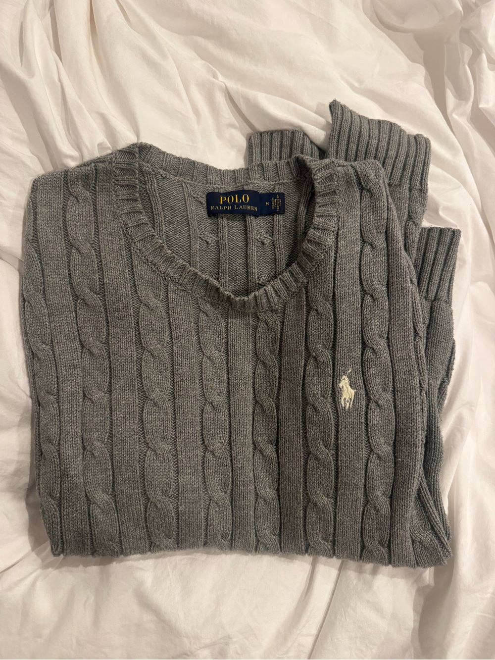 Ralph Lauren Gray Cable-Knit Sweater